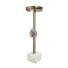 A&B Home Marble Candle Holder - Gold Pillar Candle Holder with Agate Stone, Decorative Tabletop Lighting, Living Room Coffee Table Accent Piece Dining Table Centerpiece, 5" x 5" x 15" view 1