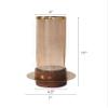 A&B Home Acacia Wood Candle Holder - Wood Candle Holder with Glass Hurricane, Decorative Tabletop Lighting, Living Room Coffee Table Accent Piece Dining Table Centerpiece, 7" x 7" x 11" view 2
