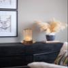 A&B Home Acacia Wood Candle Holder - Wood Candle Holder with Glass Hurricane, Decorative Tabletop Lighting, Living Room Coffee Table Accent Piece Dining Table Centerpiece, 7" x 7" x 11" view 4