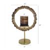 A&B Home Gold Ring Candle Holder - Large Candle Hoder with Glass Hurricane, Decorative Tabletop Lighting, Living Room Coffee Table Accent Piece Dining Table Centerpiece, 12" x 6" x 18" view 2