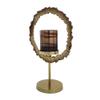A&B Home Gold Ring Candle Holder - Large Candle Hoder with Glass Hurricane, Decorative Tabletop Lighting, Living Room Coffee Table Accent Piece Dining Table Centerpiece, 12" x 6" x 18" view 3