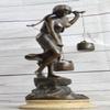 EUROPEAN BRONZE 16" Bronze Art Deco Style Figural Nude Woman Dancer Desk Statue Sculpture Gift Deal Artwork view 1