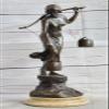 EUROPEAN BRONZE 16" Bronze Art Deco Style Figural Nude Woman Dancer Desk Statue Sculpture Gift Deal Artwork view 2