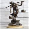 EUROPEAN BRONZE 16" Bronze Art Deco Style Figural Nude Woman Dancer Desk Statue Sculpture Gift Deal Artwork view 3