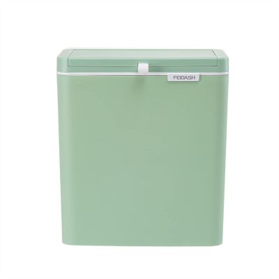 DYPASA Garbage Recycling Bin Wall Mounted Trash Household Garbage Basket with Lid Kitchen Cabinet Storage Bucket Can Bathroom Recycling Trash Bins Kitchen Trash Can (Color : White)