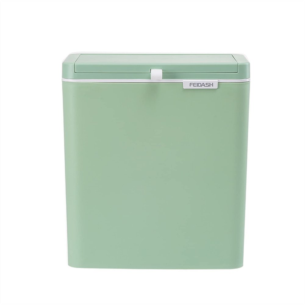 DYPASA Garbage Recycling Bin Wall Mounted Trash Household Garbage Basket with Lid Kitchen Cabinet Storage Bucket Can Bathroom Recycling Trash Bins Kitchen Trash Can (Color : White)