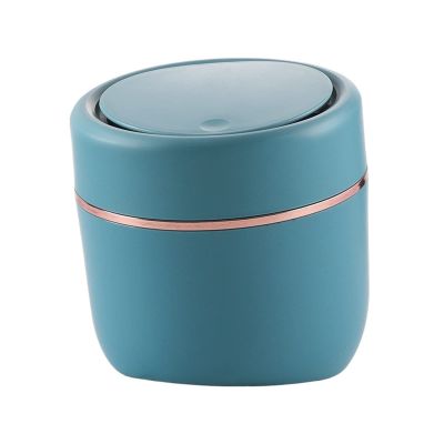 Garbage Recycling Bin Desktop Trash Can Household Press-Type with Lid Debris Bucket Mini Dressing Table Storage Bucket Office Storage Paper Basket Kitchen Trash Can (Color : 1)