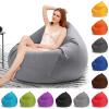 Bean Bag Chair, Foam-Filled Furniture, Luxury Fluffy Bean Bags Adult, Waterproof Giant Bean Bag Cover (No Filler), Giant bean bag chairs for adults L(75cm/29.5inch*95cm/37.4inch) Apricotleafcolor view 1