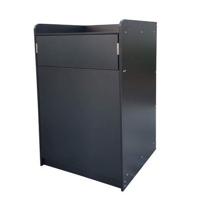 FixtureDisplays Black Restaurant Fast Food Trash Bin Receptacle with Hinged Door, Recessed Tray Top, Holds Trash Bins Up to 36 Gallons 119232-BLACK-NEW-NF