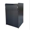 FixtureDisplays Black Restaurant Fast Food Trash Bin Receptacle with Hinged Door, Recessed Tray Top, Holds Trash Bins Up to 36 Gallons 119232-BLACK-NEW-NF view 1