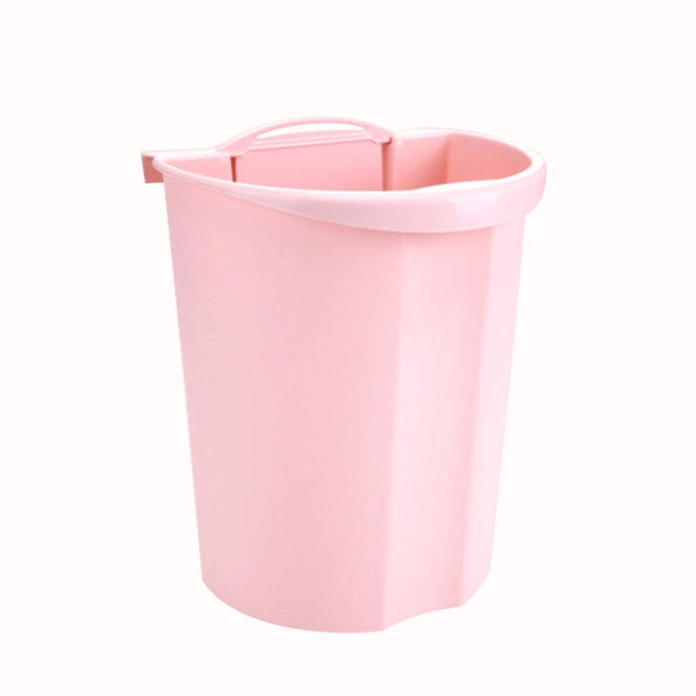 DYPASA Wastepaper Basket Kitchen Wall-Mounted Trash Can Creative Home Living Room Study Bedroom Trash Can Storage Box Garbage Can (Color : Pink-B)