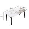 63" Kitchen Dining Table for Dining Room, Kitchen, Dinette, Compact Space w/Sintered Stone Tabletop, 4 Black Metal Legs, Sturdy Dining Room Table, Office Desk, Meeting Table view 2