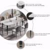 63" Kitchen Dining Table for Dining Room, Kitchen, Dinette, Compact Space w/Sintered Stone Tabletop, 4 Black Metal Legs, Sturdy Dining Room Table, Office Desk, Meeting Table view 3