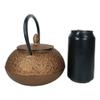 1 Set Of Japanese Pine Copper Matchstick Pattern Heavy Cast Iron Tea Pot With 2 Cups view 4