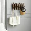 GOGREEBELL Natural Wood Wall Mounted Piano Coat Rack| Coat Rack Wall Mount| Flip Down Wall Hook Rack 5 Hooks| Entryway Coat Rack,Made of Acacia Wood (Walnut Color Dyed with Wood Wax Oil).Wall Art view 2