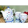 1 Set Of Colorful Ladybug & Flowers Pattern Glazed Ceramic 16oz Tea Pot & Cups Serves 2 view 1