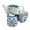 1 Set Of Colorful Ladybug & Flowers Pattern Glazed Ceramic 16oz Tea Pot & Cups Serves 2 view 3