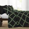 Kings Loft 5 Piece Luxury Two Tone Diamond Ruffle Pattern Comforter Set Premium Super Soft 550 GSM All Season 1000 TC 100% Egyptian Cotton Full/Queen Size Moss/Black Solid Color view 2