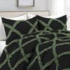 Kings Loft 5 Piece Luxury Two Tone Diamond Ruffle Pattern Comforter Set Premium Super Soft 550 GSM All Season 1000 TC 100% Egyptian Cotton Full/Queen Size Moss/Black Solid Color view 3
