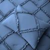 3 Piece Diamond Ruffle Comforter Set 100% Egyptian Cotton 800 Thread Count Premium Hotal Quality 400GSM, Super King (116" x 98") Inches - Medium Blue Solid view 4