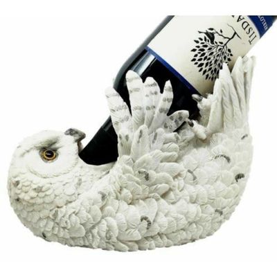 1 Pcs of Wisdom of The Tundra Beautiful Mystical Snowy Owl Wine Bottle Holder Decor
