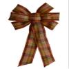 1 Pcs Large 10" Hand Made Orange Fall Plaid Wired Wreath Bow Thanksgiving Autumn view 2