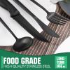 VANVRO 24 Pieces Matte Black Silverware Set with Steak Knives,Satin Finish tableware Cutlery Set for Home and Restaurant,Matte Knife Spoon and Fork Sets Service for 4,Dishwasher Safe view 3