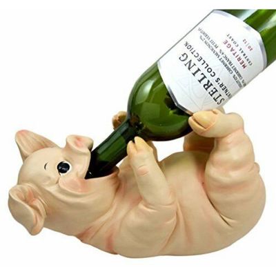 1 Pcs of Pig Wine Holder Figurine Sculpture Kitchen Hosting Decor