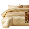 Restura Gold Silk Like Satin Bed in Bag 8 Piece Duvet Cover & Sheet Set (Duvet Cover + Flat Sheet + Fitted Sheet 16" + Bed Skirt 16'' + 4 Pillowcases) - Oversized Queen view 3