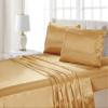 Restura Gold Silk Like Satin Bed in Bag 8 Piece Duvet Cover & Sheet Set (Duvet Cover + Flat Sheet + Fitted Sheet 16" + Bed Skirt 16'' + 4 Pillowcases) - Oversized Queen view 4