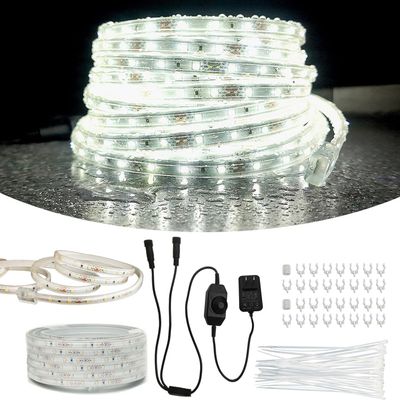RYGDENG 2-Pack 33ft Outdoor Rope Lights Waterproof, Flat & Flexible Led Outdoor Lights, Dimmable Rope Lighting, 12v Rope Light for Outside, Indoor Bedroom, Kitchen, Pool, Backyards