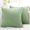 Simmore Decorative Spring Euro Sham Throw Pillow Covers 22x22 Set of 2, Soft Natural Plush Flannel Double-Sided Fluffy Couch Pillow Covers for Sofa Living Room, Sage Green view 1