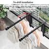 Clothes Hanger Rack, Wall Mounted Small Drying Racks Clothes Display Rack Window Sill Clothes Drying Rack Balcony Railing Wardrobe Frame For Laundry Bathroom Patio And Bedroom ( Color : Gold , Size : view 3