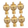 Homoyoyo Curtain Rod Bracket Rod End Caps 6pcs Set for Window Decorative and Functional view 1