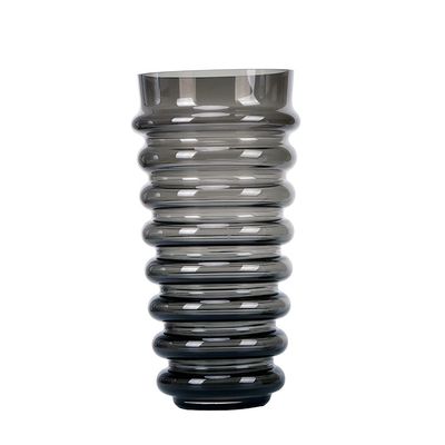 BNNP Dried Flower Vase Modern Simple Gray Geometric Spiral Glass Vase Ornament European Style Model House Sales Office Flower Decoration Decorative Vase (Color : B)