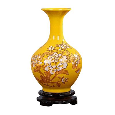 BNNP Dried Flower Vase Ornament Ceramics Marriage Festive Red Vase Newly Married Living Room Red Home Decoration Decorative Vase (Color : B, Size : S)
