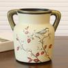 BNNP Dried Flower Vase American Table Decoration Vase Retro Double Ear Vase Floral Ceramic Vase Ornament Decorative Vase view 4