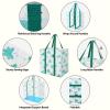 BALEINE 4 PK Grocery Bags Reusable Shopping Bags with Reinforced Bottom, Heavy Duty Foldable Tote Bags (Clover) view 3