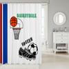 Ball Sports Games Kids Shower Curtains,Basketball Soccer Shoes Simple Chic Bathroom Curtains for Girls Boys Adults,Modern Fashion Red Blue White Waterproof Curtains,12 Hooks Suits,72" W x 78" L view 2