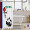 Ball Sports Games Kids Shower Curtains,Basketball Soccer Shoes Simple Chic Bathroom Curtains for Girls Boys Adults,Modern Fashion Red Blue White Waterproof Curtains,12 Hooks Suits,72" W x 78" L view 3