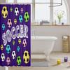 Soccer Kids Shower Curtains,Ball Sports Games Modern Fashion Bathroom Curtains for Girls Boys Adults,Geometric Honeycomb Chic Purple Colorful Waterproof Curtains,12 Hooks Suits,72" W x 78" L view 3