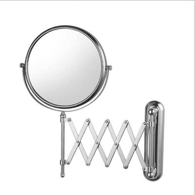 ROWITA Makeup Mirror Vanity Mirror Chromed Steel Double Sided Extending Wall Mounted Mirror | Swivel Mirror for Bathroom | D20cm, 3X Magnification Cosmetic Mirror