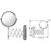 ROWITA Makeup Mirror Vanity Mirror Chromed Steel Double Sided Extending Wall Mounted Mirror | Swivel Mirror for Bathroom | D20cm, 3X Magnification Cosmetic Mirror view 2