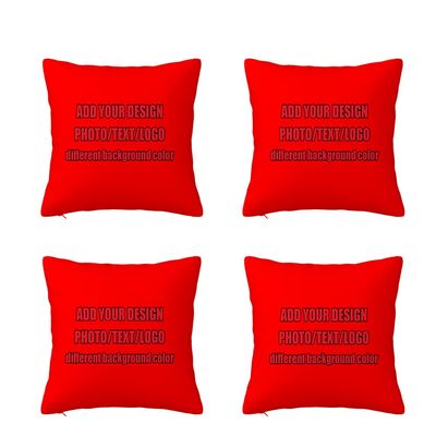 maqa Custom Pillow Covers 18x18 Set of 4 Customize Throw Pillowcase Add Your Photo Text Logo Personalized Pillow Cover Red