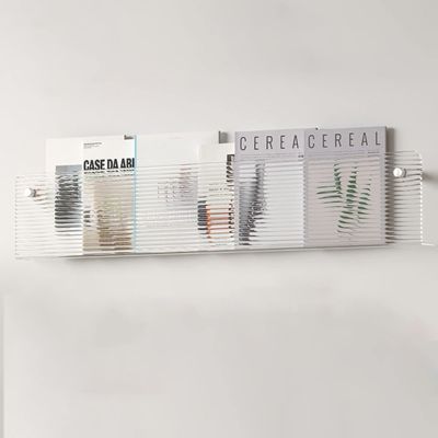 DAKAJA 60/80cm Long Clear Magazine File Holder, Wall Mounted Acrylic Document Holder, Hanging Folder Organizer, Home Office Brochure Magazine Rack (Size : Length- 60cm/23.6")