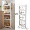 SAUNUOWL 10cm Slim Rolling Storage Cart, Skinny Mobile Kitchen Pantry Cart with Wheels, Slide Out Utility Narrow Rolling Cart Easy Assemble for Tight Spaces, White (Color : 5-Layer) view 2