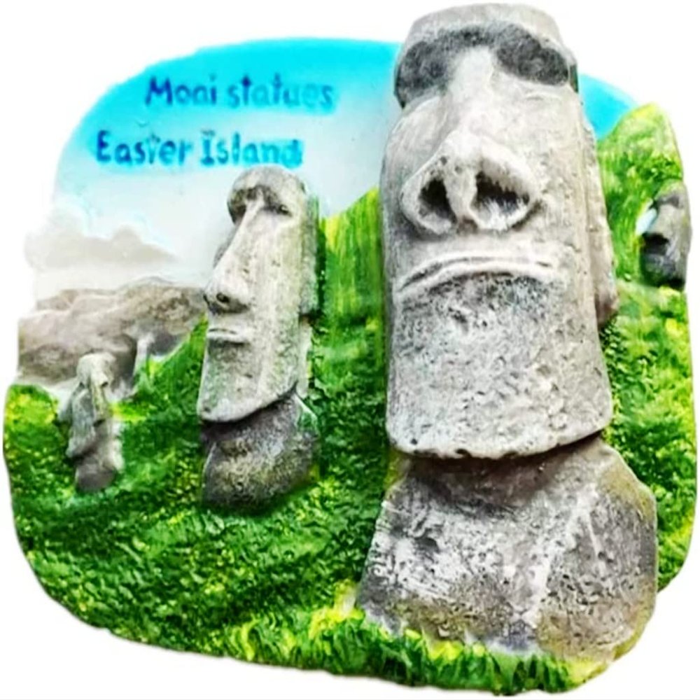 Moai Easter Island Chile Magnet Fridge Refrigerator Magnet Decoration Sticker Souvenir Resin Crafts Kitchen Whiteboard