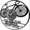 Vinyl Clock Non Ticking Wall Clock Vinyl Record Wall Clock Healthy Exercise Low Carbon Lifestyle Riding Bike Wall Clock Art Decor Music Clock Mechanism 12 inches view 3