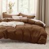Bedsure Brown Duvet Cover Twin/Twin XL Size - 2 Pieces Prewashed Cotton-Like Polyester Extra Soft Bedding Set, Includes 1 Twin Duvet Cover 68''x90'' with Zipper Closure & 1 Pillow Sham, No Comforter view 1
