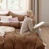 Bedsure Brown Duvet Cover Twin/Twin XL Size - 2 Pieces Prewashed Cotton-Like Polyester Extra Soft Bedding Set, Includes 1 Twin Duvet Cover 68''x90'' with Zipper Closure & 1 Pillow Sham, No Comforter view 3